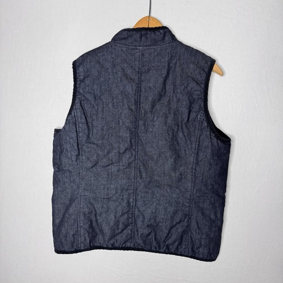 Lauren Ralph Lauren Quilted Vest XL Equestrian Reversible Denim Horse Bit Preppy - Picture 4 of 11